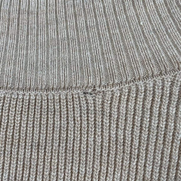 Cyrus Cardigan Sweater Open Front Front Pockets Vented Sides Tan Women's Size M - Picture 15 of 16